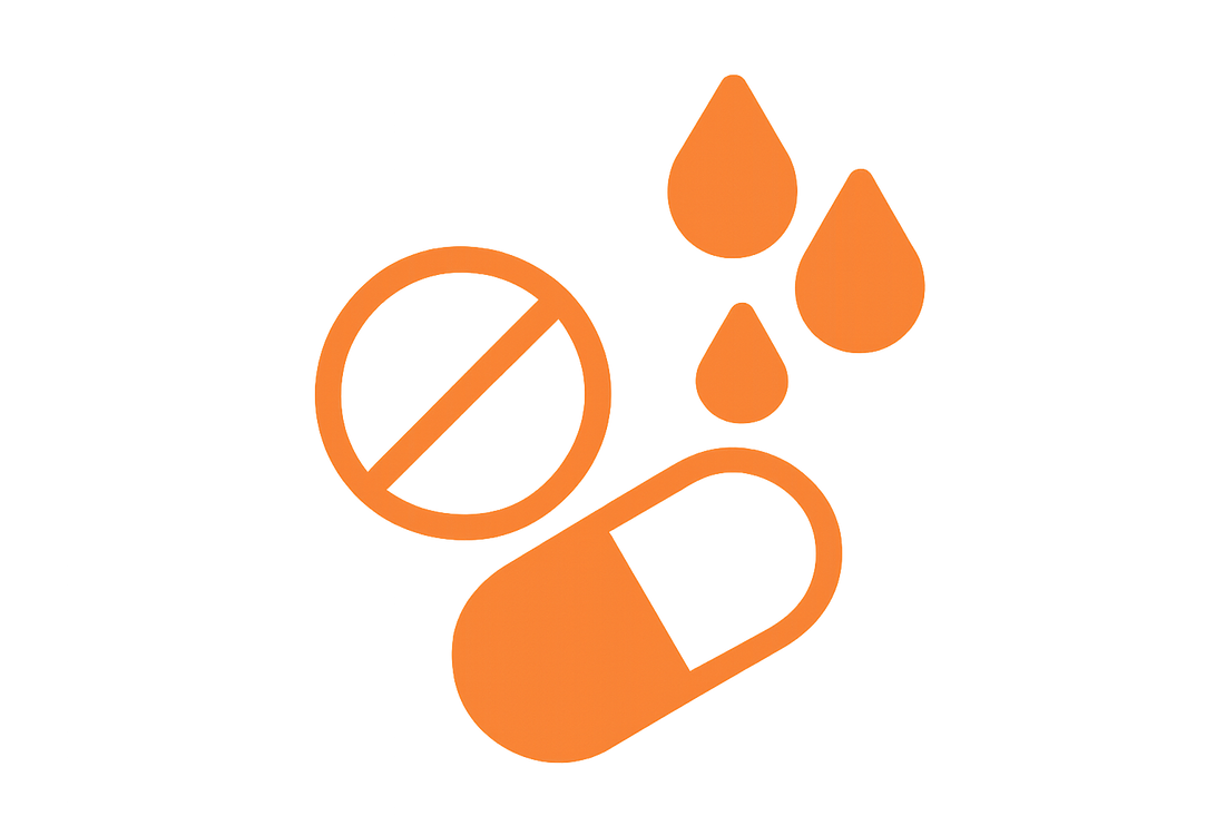 water out pills pictogram in #ff8224